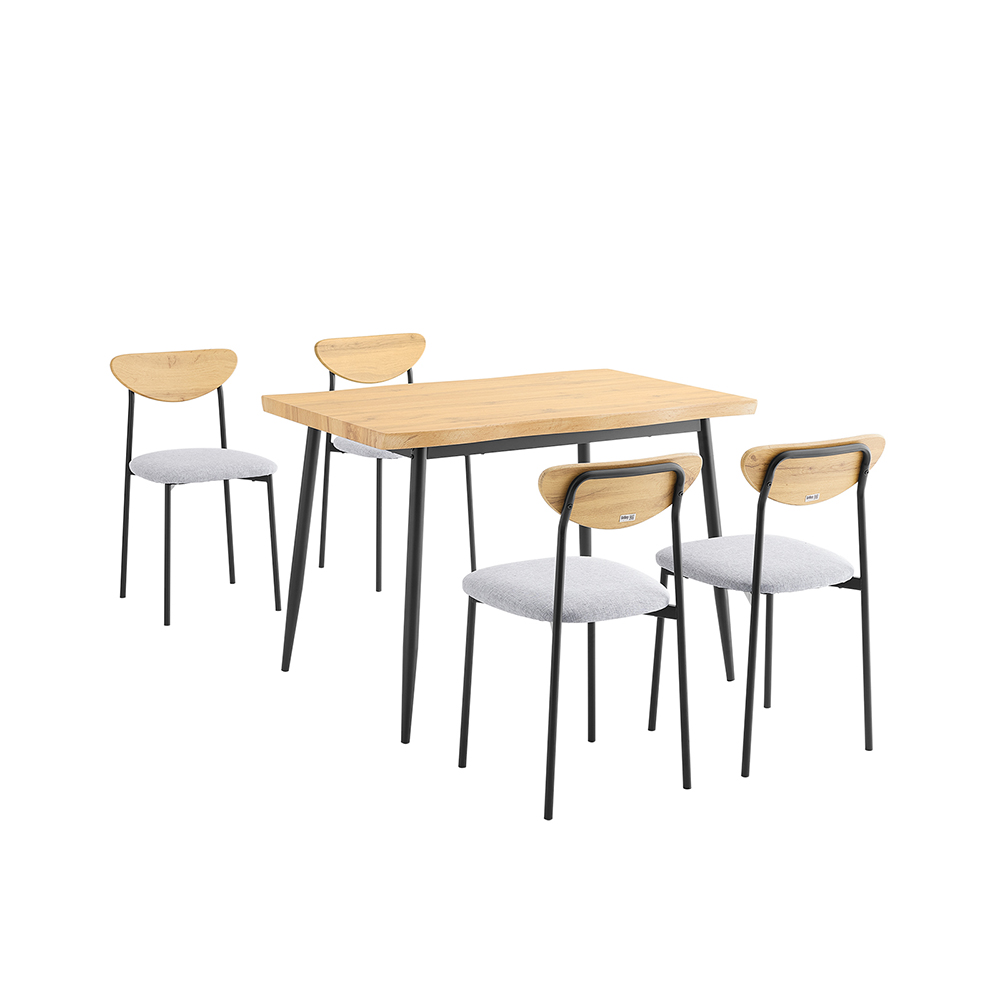 Image of SoBuy Set Tavolo da Pranzo 5 Pezzi con 4 Sedie Comode, Tavolo da Cucina Compatto per Piccoli Spazi, Tavolo con Sedie Ideale per Sala da Cucina, Pranzo, Soggiorno, Balcone e Arrossoo Esterno OGT52-N