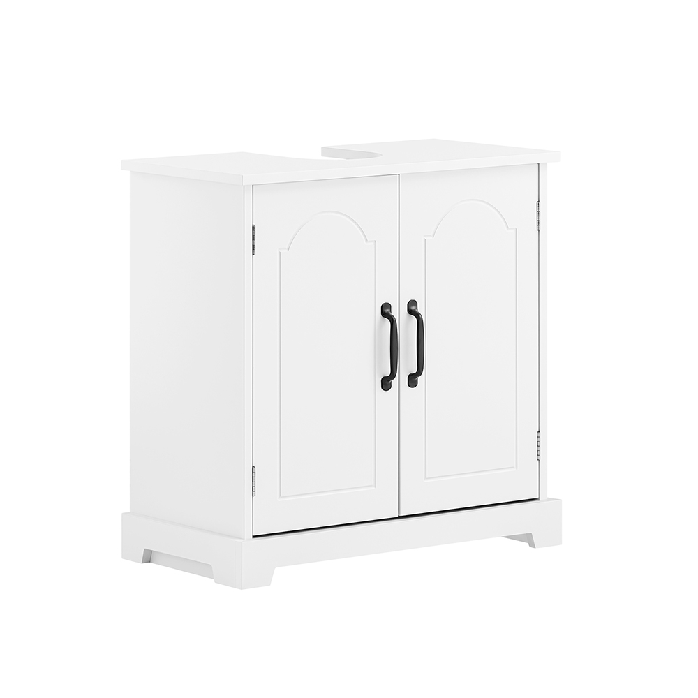Image of SoBuy Mobile Sottolavabo Bagno 60 cm, Mobiletto Salvaspazio con Ripiani Regolabili, Armadietto Bagno in MDF Resistente all'Umidità, Bianco, 60x30x60cm - BZR205-W