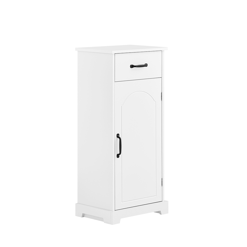 Image of SoBuy Mobiletto Bagno Salvaspazio – Mobiletto Bagno Stretto con Cassetti e Ripiani Regolabili, Cassettiera nel legno, Resistente all'Umidità, Bianco, 42x30x93cm, BZR207-W