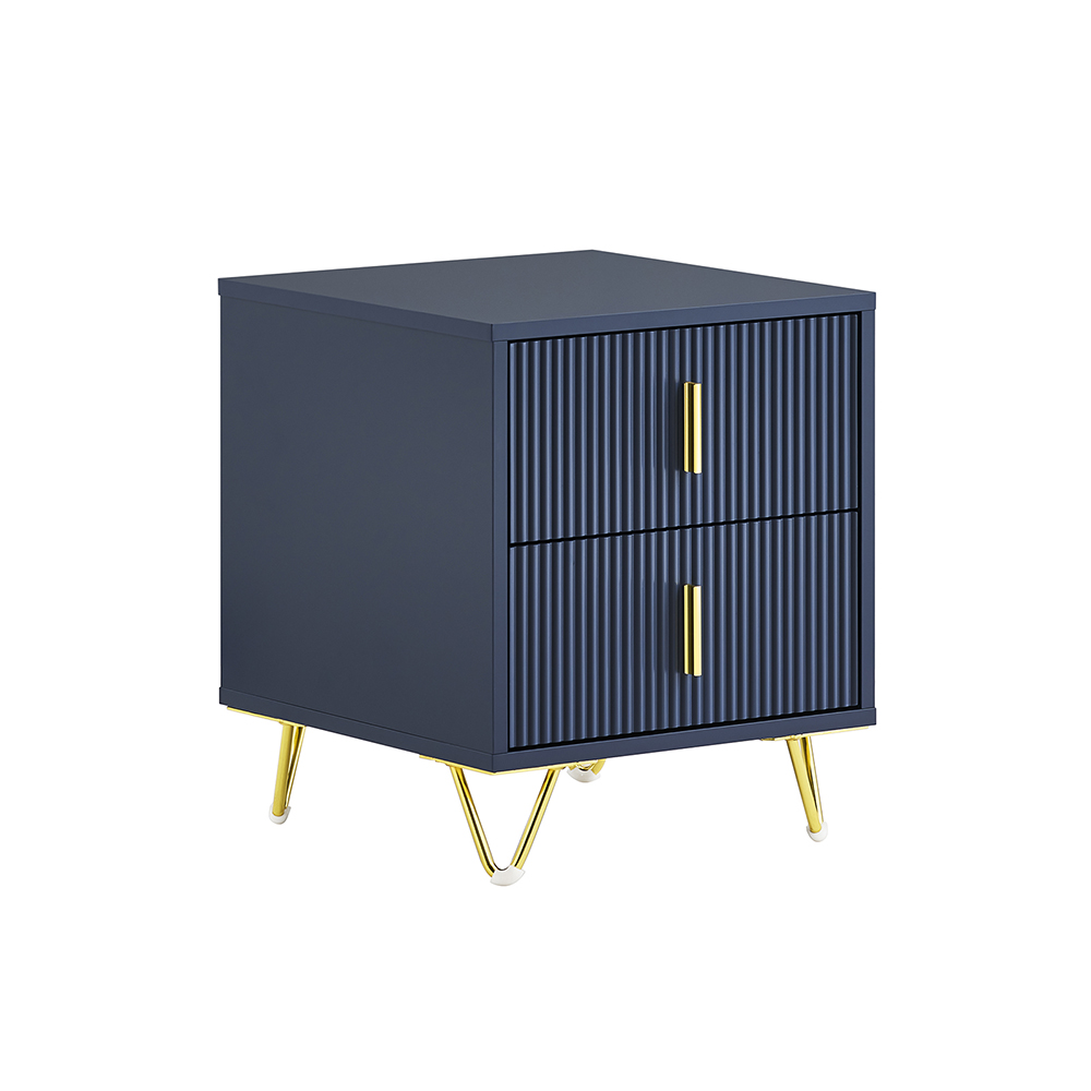 Image of SoBuy Comodino, Comodino con 2 cassetti, Tavolino moderno per camera da letto e soggiorno, Blu L40 x P40 x A47 cm FBT115-B