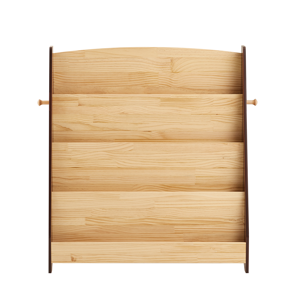 Image of SoBuy Libreria Montessoriana per Bambini Scaffale Portagiochi Libreria da Terra Portariviste con 4 scomparti e 2 ganci Porta Giochi Bambini Contenitori Naturale 91x30x89 cm KMB32-N