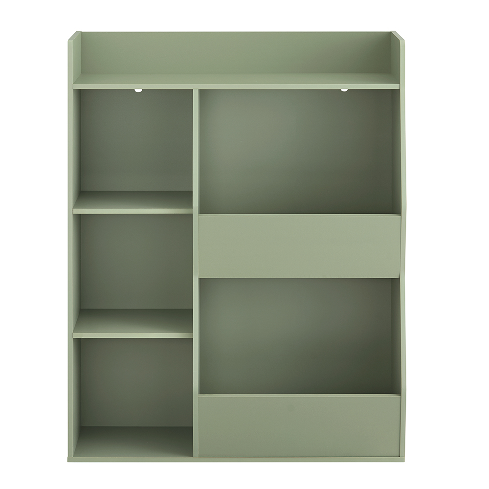 Image of SoBuy Libreria Montessoriana per Bambini - Scaffale Portagiochi con 5 Scomparti Aperti - Libreria da Terra per Cameretta Verde 80x34x104 cm KMB55-K-GR