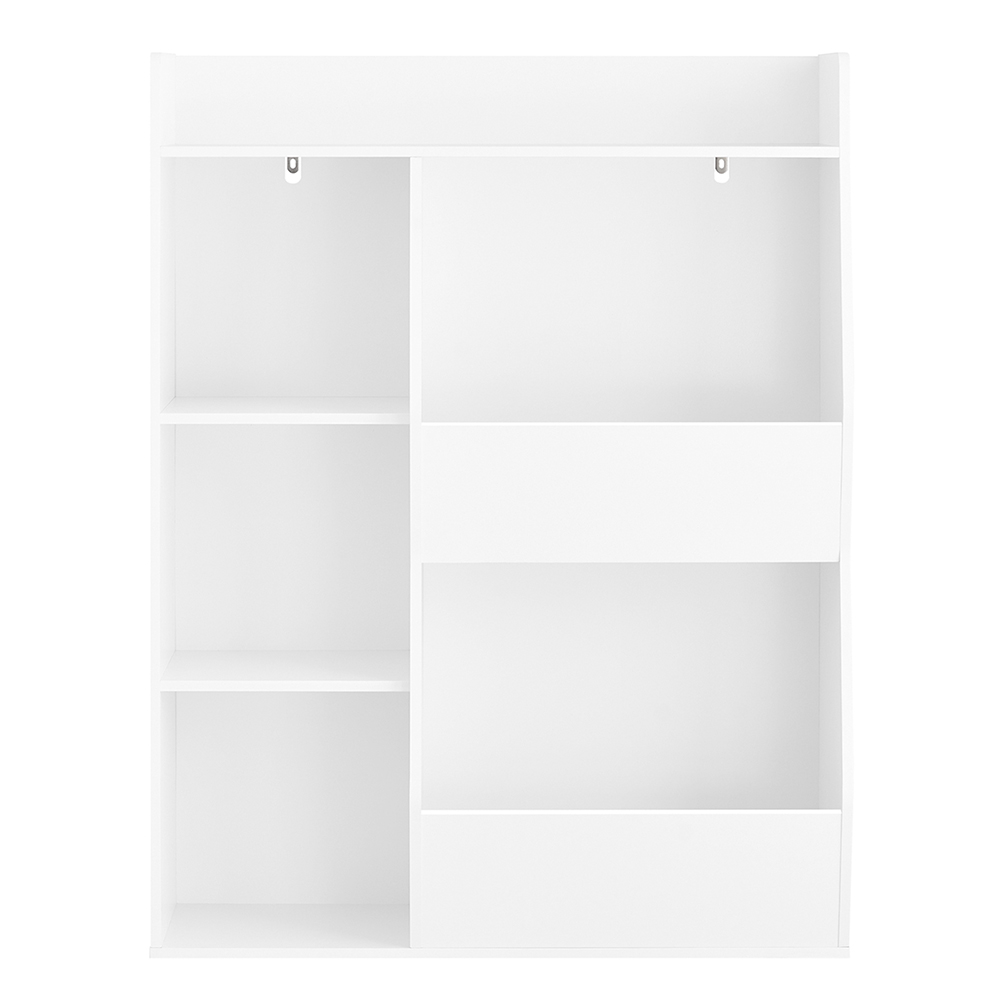 Image of SoBuy Libreria Montessoriana per Bambini - Scaffale Portagiochi con 5 Scomparti Aperti - Libreria da Terra per Cameretta Bianco 80x34x104 cm KMB55-K-W