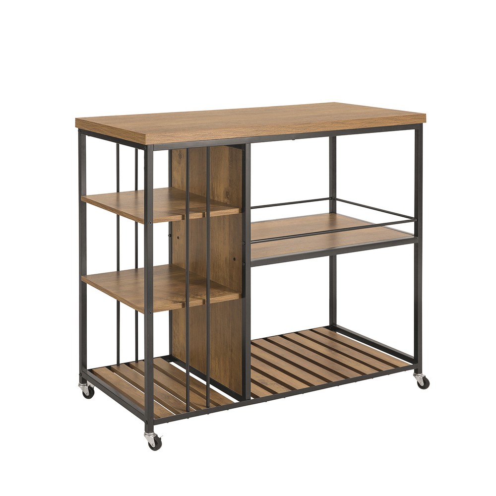 SoBuy Serveringsvogn med 5 Hylder – Praktisk Opbevaring til Køkken, 110x45x92cm SVW18-II-F